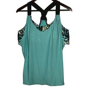 ZeroXposur Women's UPF 50+ Swim Tankini  Wide Strap and Built-In Shelf Bra  NWOT